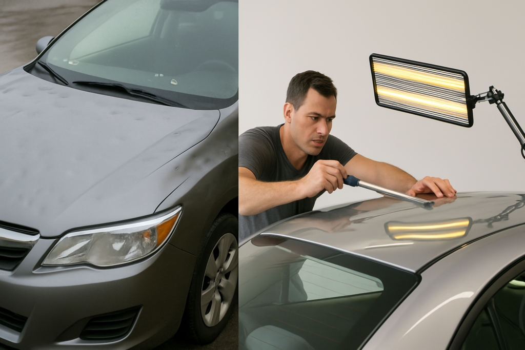 When hail strikes a vehicle, the damage goes far beyond what the eyes can see. What many drivers consider just “minor dents” or “cosmetic issues” can evolve into serious structural problems, loss of vehicle value, and even compromised safety. In this article, we will deeply explain each aspect of the problem, detail how the repair process works, and help you understand why taking immediate action is essential to protect your investment and avoid major losses.

